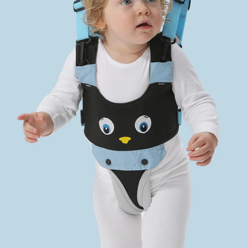 حزام تعلم المشي للأطفال قابل للتنفس أزرق أسود البطريق قابل للتعديل حزام المشي للأطفال الصغار لدعم قائم بدون استخدام اليدين #5