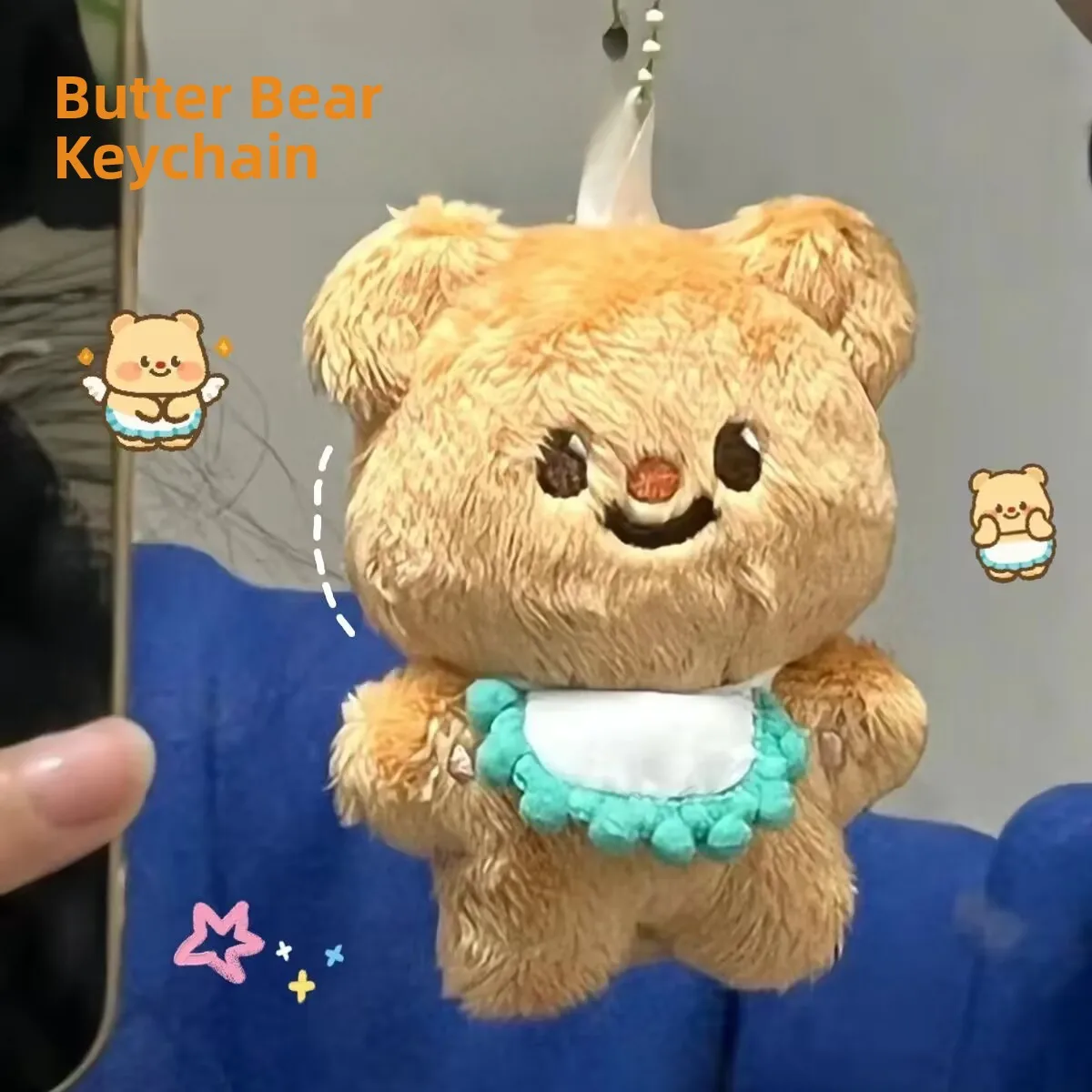 Adorable Butter Bear Doll Plush Toy School Bag Pendant Best Friend Gift Female Cute Bear Soft Stuffed Toy Trendy Bobblehead