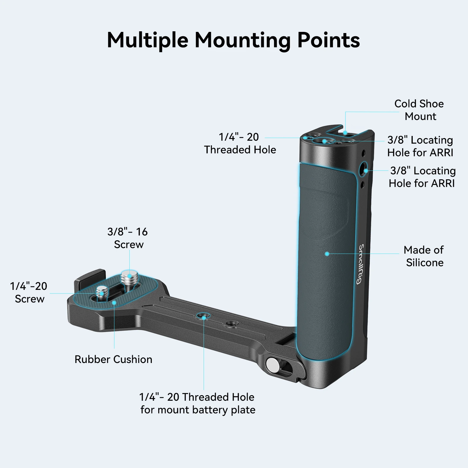 มือจับด้านข้างขนาดเล็กสำหรับ DJI RS3/4/RS3 Pro/Ronin-s/sc สำหรับ Zhiyun Crane 2/V2 & MOZA AIR 2/aircorss 2 gimbals 2786B มือจับด้านข้าง
