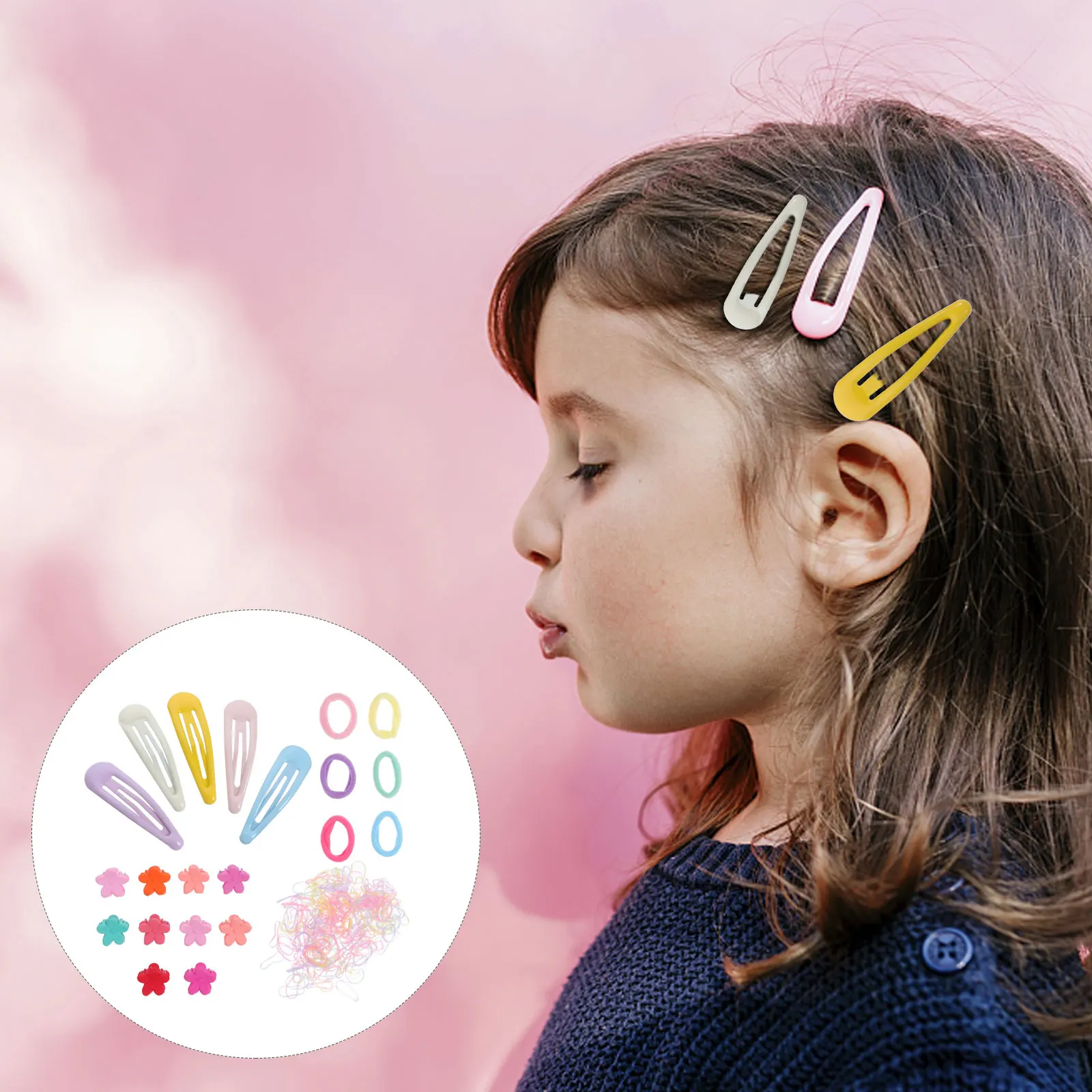

565 Pcs Hair Accessories Gift Box Set Girls Snap Barrette Plastic Kids Ties Bright Colors Durable Safe Long Life Fashion Details