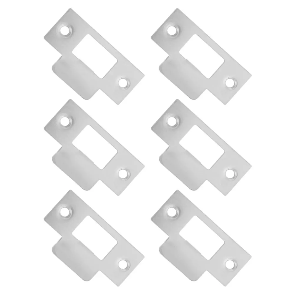 

6pcs Stainless Steel Door Deadbolt Strike Plates Durable Adjustable Replacement Universal Lock Reinforcement Plate for Screen