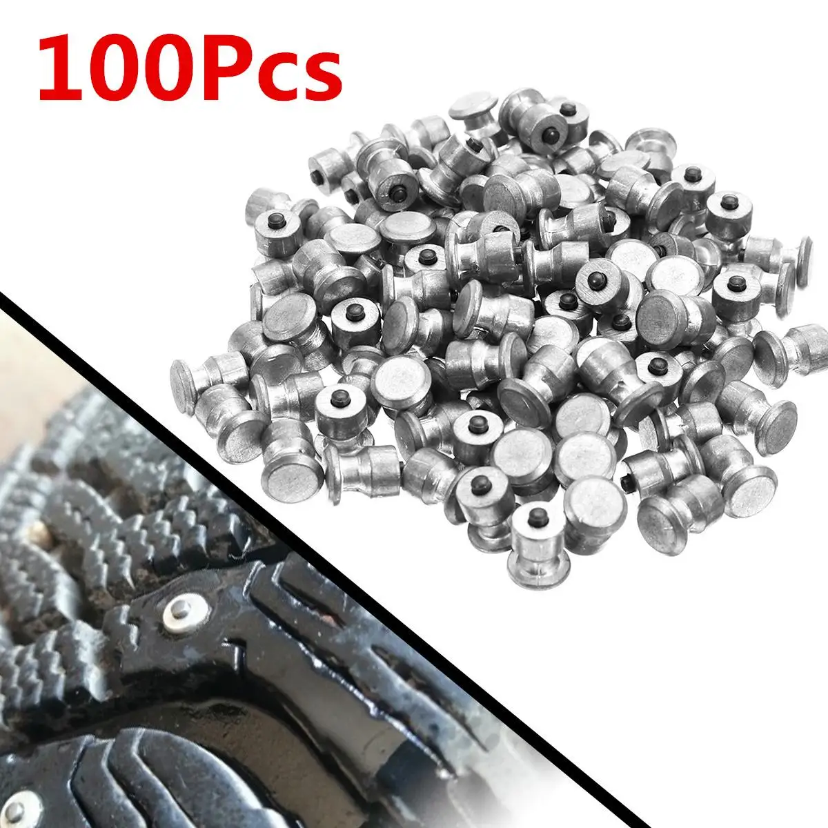 50/100pcs Winter Wheel Lugs Car Tires Studs Screw Snow Spikes Tyre Sled Snow Chains Studs For Shoes ATV Car Motorcycle Tire