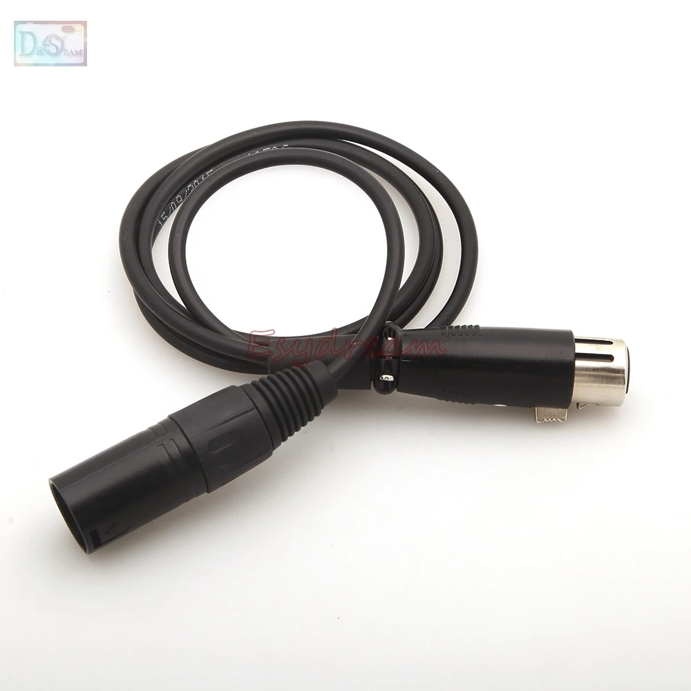 4pin XLR Male to XLR Female Power Cable Cord 1m for Photography DSLR Camera