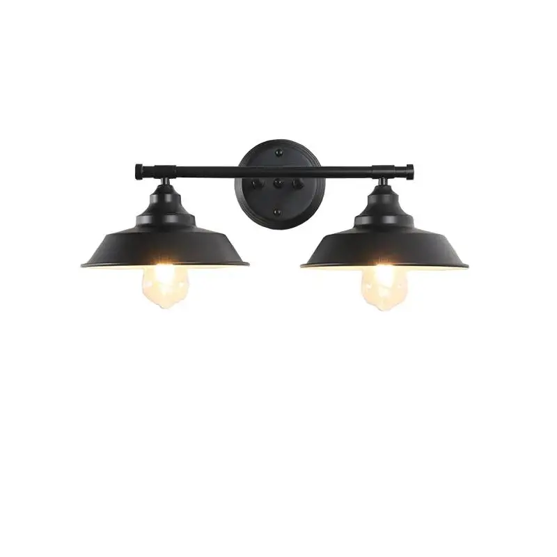 Industrial Loft Vintage Wall Light Fixture Double Head Iron Bathroom Mirror Lamp Stair Bedside Living Bedroom Wall Lamp
