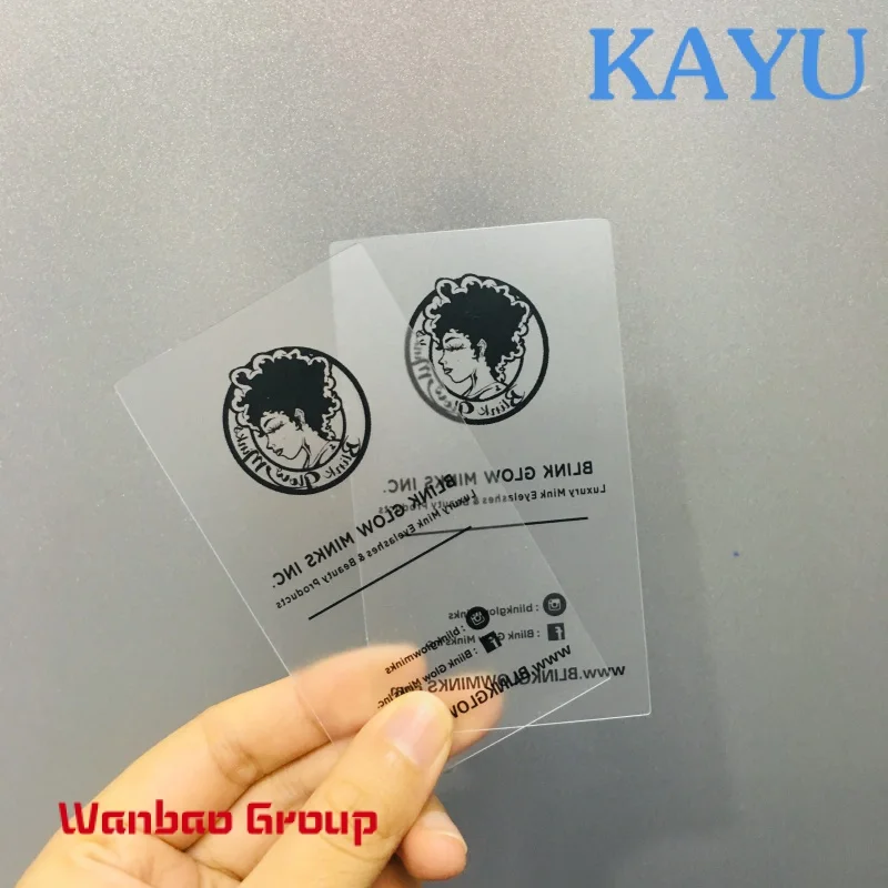 Cartão transparente plástico do PVC, impressão personalizada