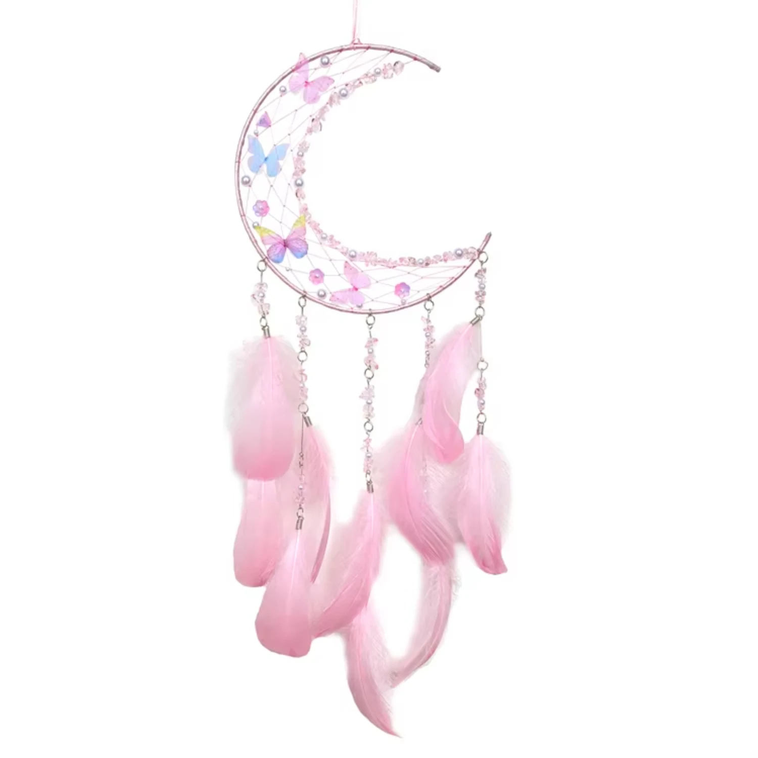 Made Delicate Feathers Moon Dream Catcher Room Decor  Decoration & Gift Dream Catcher   And Moon