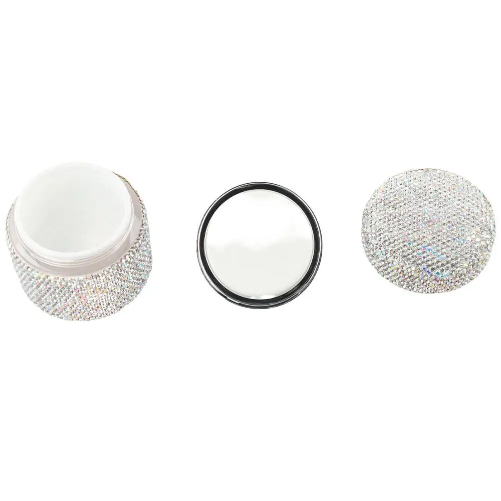 Rhinestone Airless Cream Bottle Dispenser Refillable Push Down Pump Lotion Pump Jar Vials Emulsion Box Leak Proof