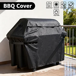 BBQ Grill Barbeque Cover Anti-Dust Waterproof 210D Oxford Heavy Duty Charbroil BBQ Cover Outdoor Rain Protective Barbecue Cover