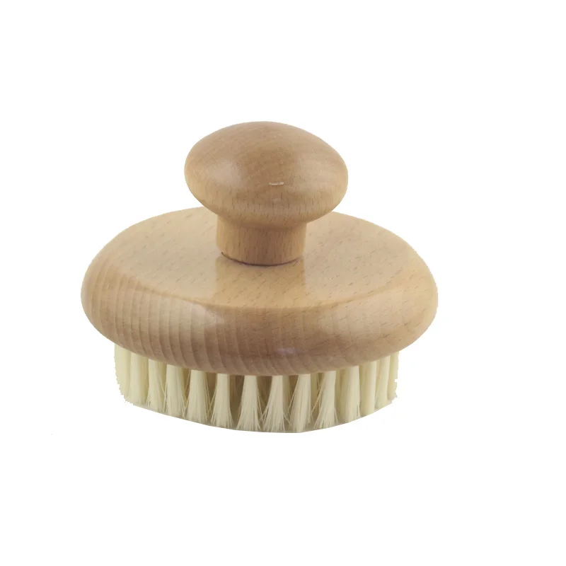 

Soft PP Bristles Round Bath Shower Body Exfoliating Brush Beech Wood Handle Dead Skin Remover Back Scrubber Massage Tool