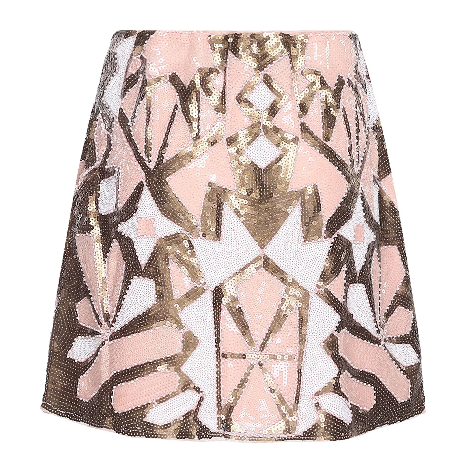 Minifalda de baile brillante para mujer, falda ajustada con lentejuelas brillantes y borlas escalonadas, Color contrastante, traje de fiesta para Club de graduación y baile latino