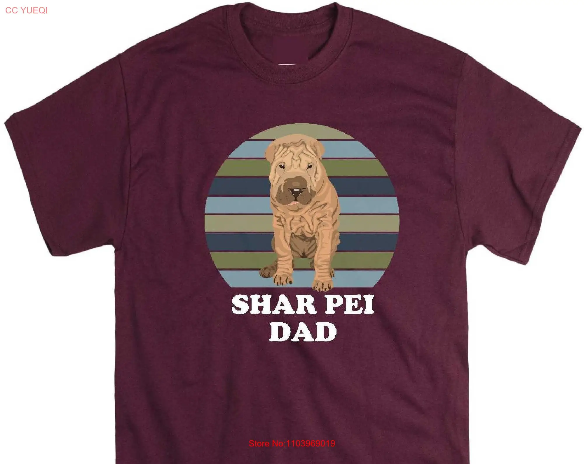 Футболка Shar Pei Dad Dog, новинка для взрослых и мужчин, см XXXL, с длинными или короткими рукавами