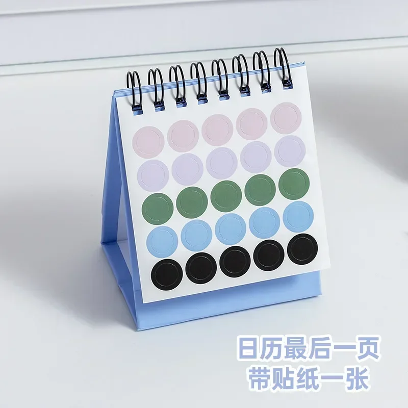 2025 English Solid Color Mini Desk Calendar Creative Decoration Daily Desktop Calendar Memo Plan Study Calendar Office