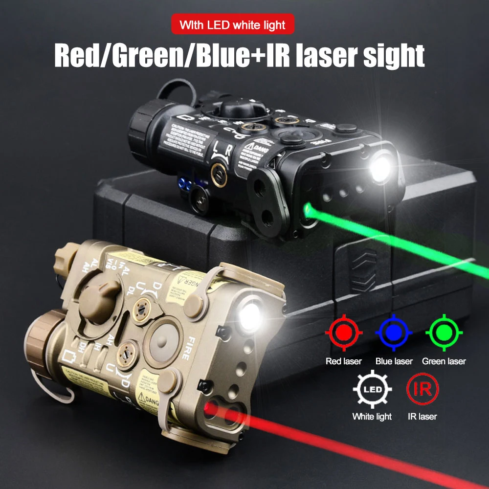 Nylon NGAL PEQ Red Green Blue Laser IR Hunting Flashlight Tactical NGAL Red Laser Sight For 20mm Rail PEQ15 DBAL Weapon Light