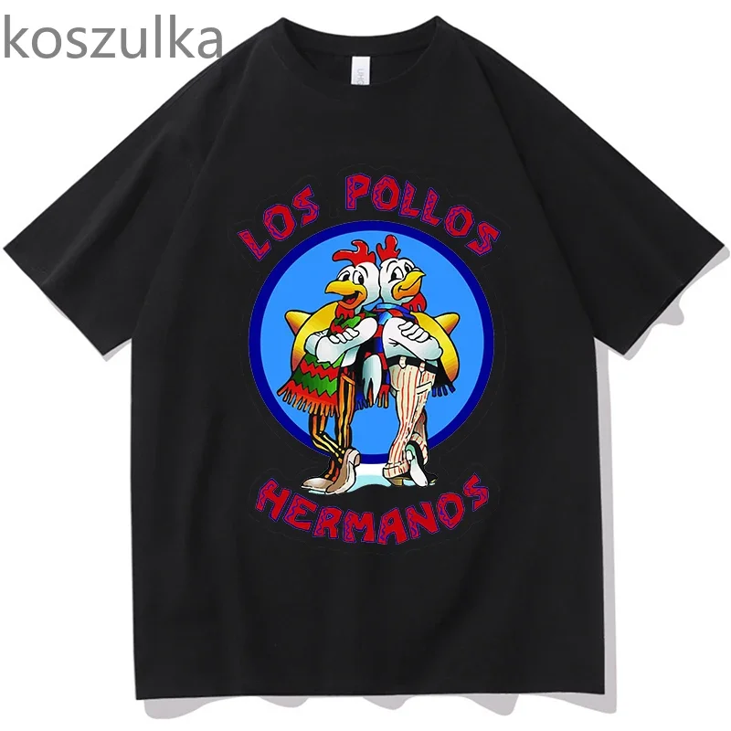 Men\'s los pollos hermanos t-shirt 100% cotton Breaking Bad LOS POLLOS Chicken Brothers printed Yellow funny tshirt male shirts