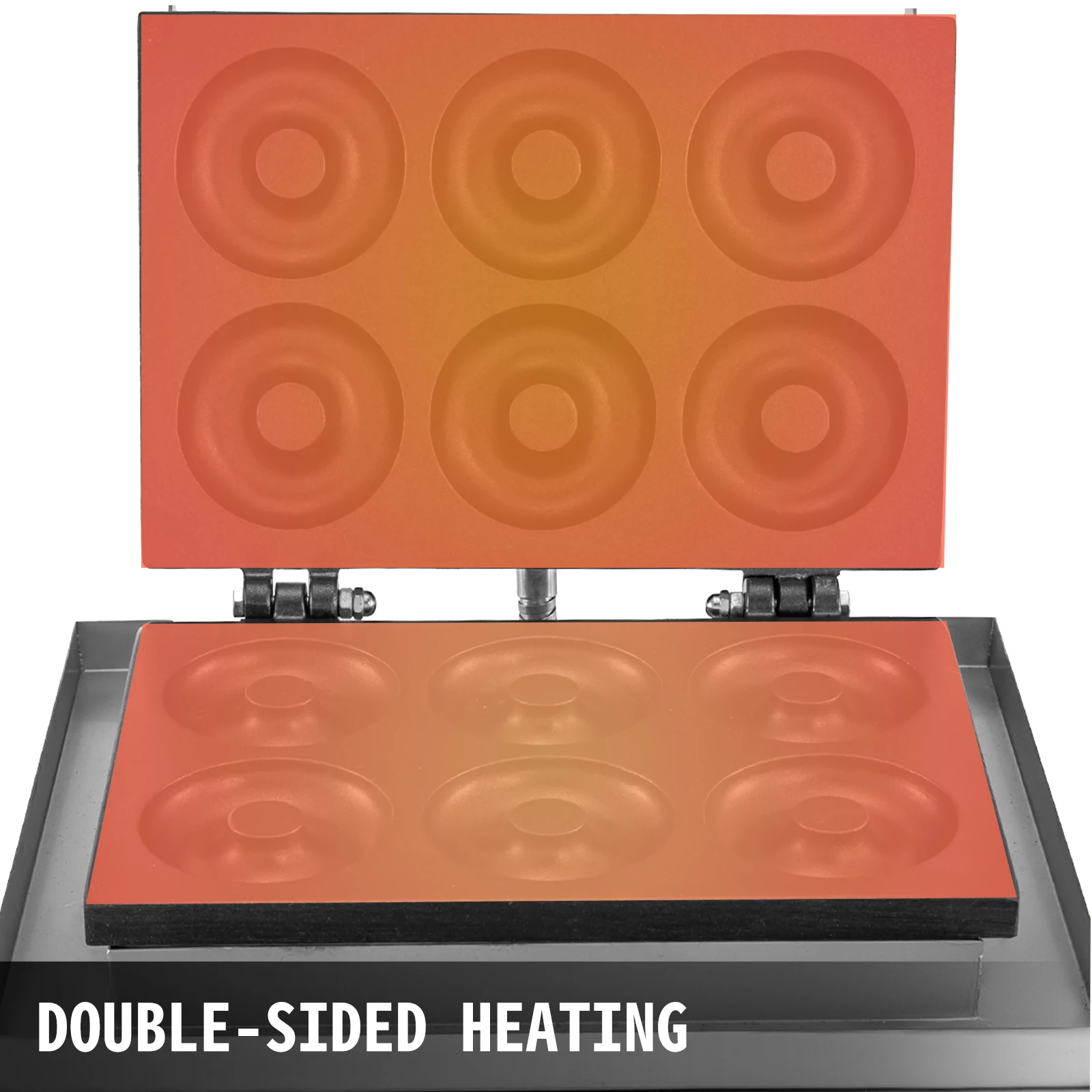 VEVOR Macchina di Ciambelle Commerciale da 1550W Macchina Per Donut Intervallo di Temperatura da 50-300 ℃ con Accessori di Pinza per Pane, Pennelli. Frullino per Uova