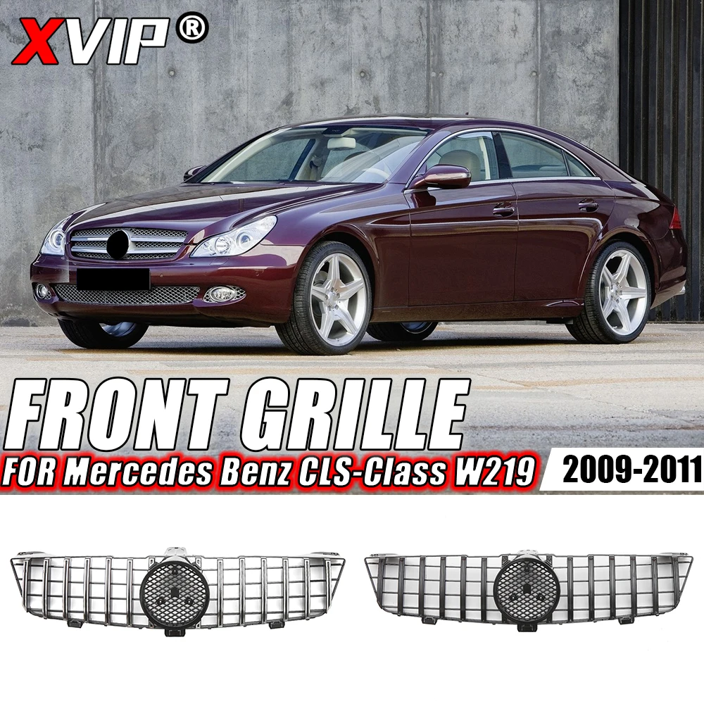 

XVIP Glossy Black AMG Style Front Bumper Grille For Mercedes Benz CLS W219 CLS63 AMG CLS350 CLS550 2009-11 Diamonds Style Grille