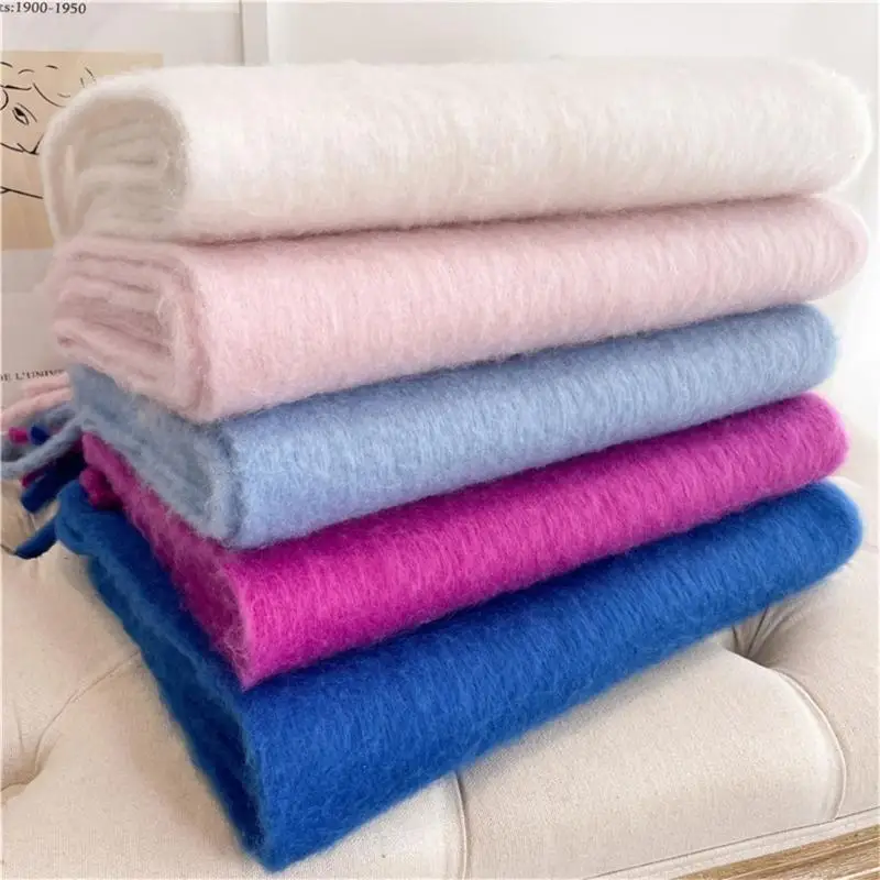 Comfortable Polyester Scarf With Extended Tassels Multifunction Shoulder Shawl Neck Wrap Long Thick Capelet 6XDA