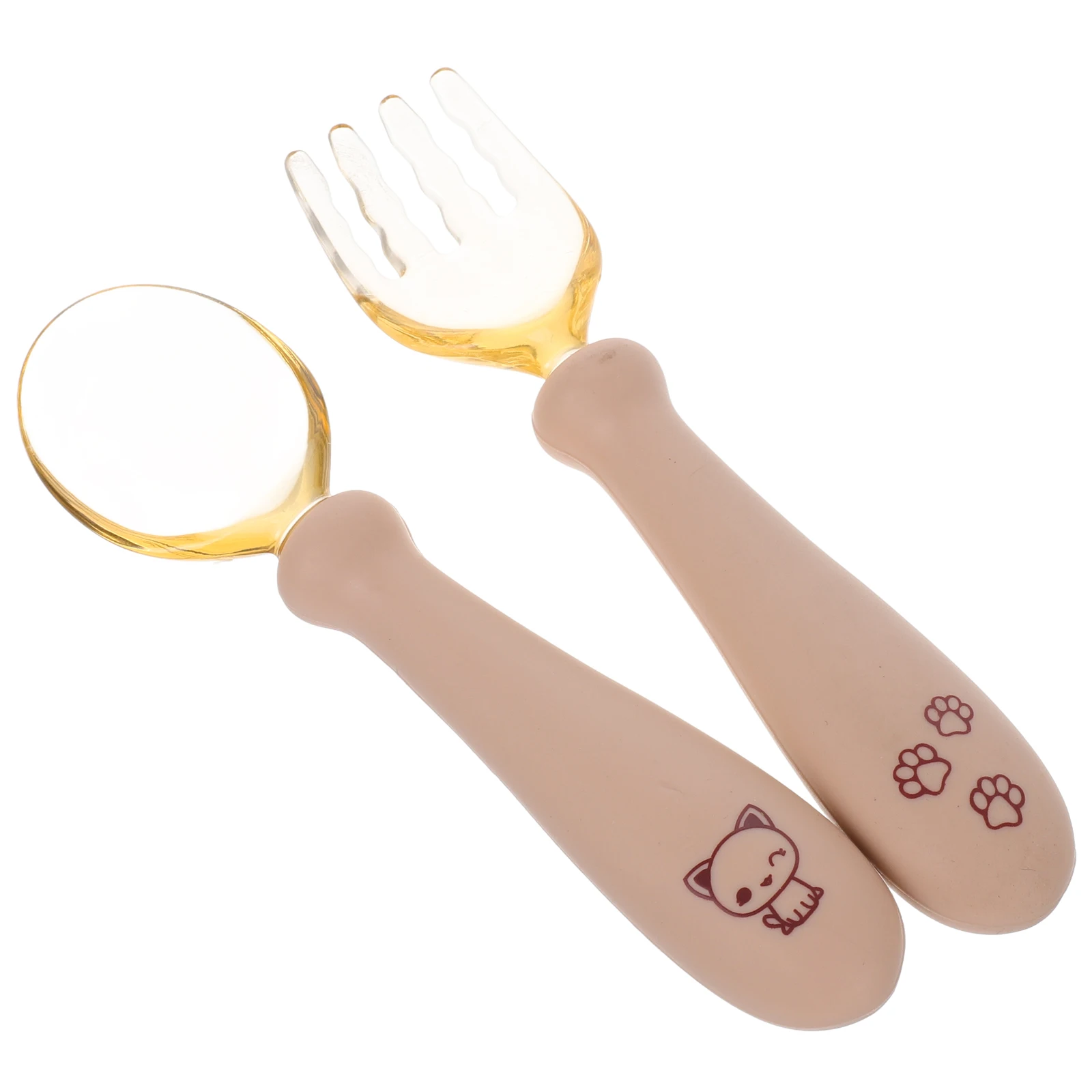 

1 комплект, набор детских вилок и ложек, силиконовая посуда для малышей, изогнутая ложка для детей, посуда для еды, обучающий набор столовых приборов, гибкий