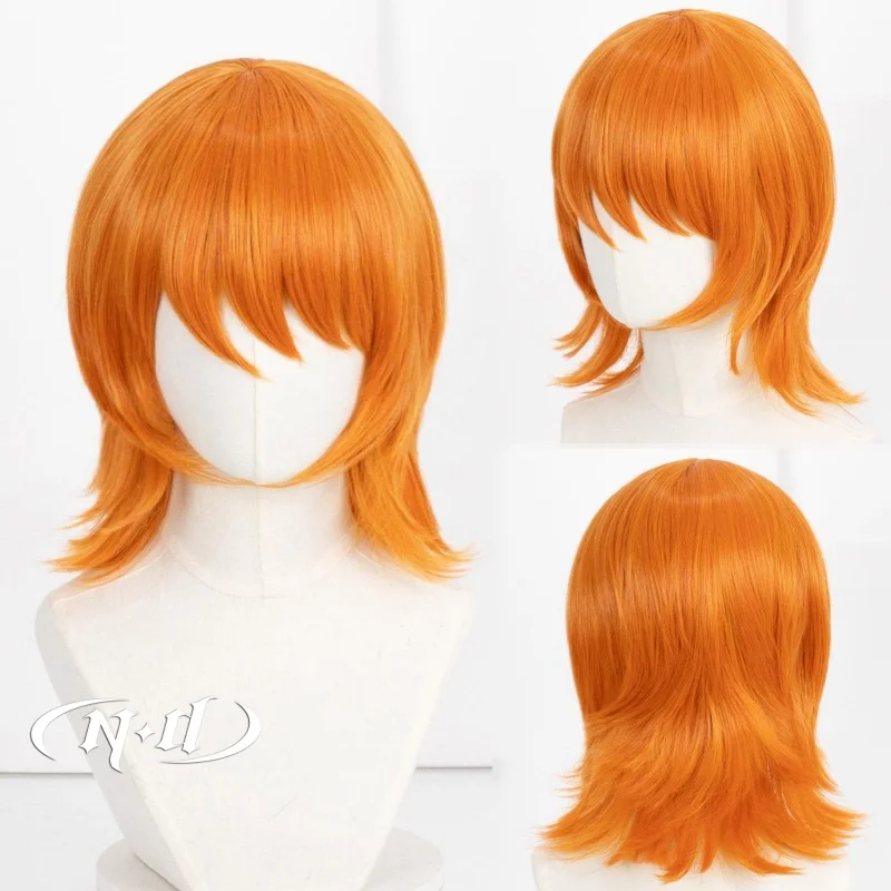 ND Nami Cosplay Perücken One Piece Anime Cos Schulterlange Haarperücken für Comic Con Coser Kostüm Party Hitzebeständige Synthetik