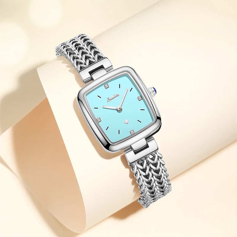 Sunkta Fashion LuxuryElegant Quartz Womens Wristwatch Casual Diamond Stainless Ladies Watches Small Dial Simple Waterproof Clock