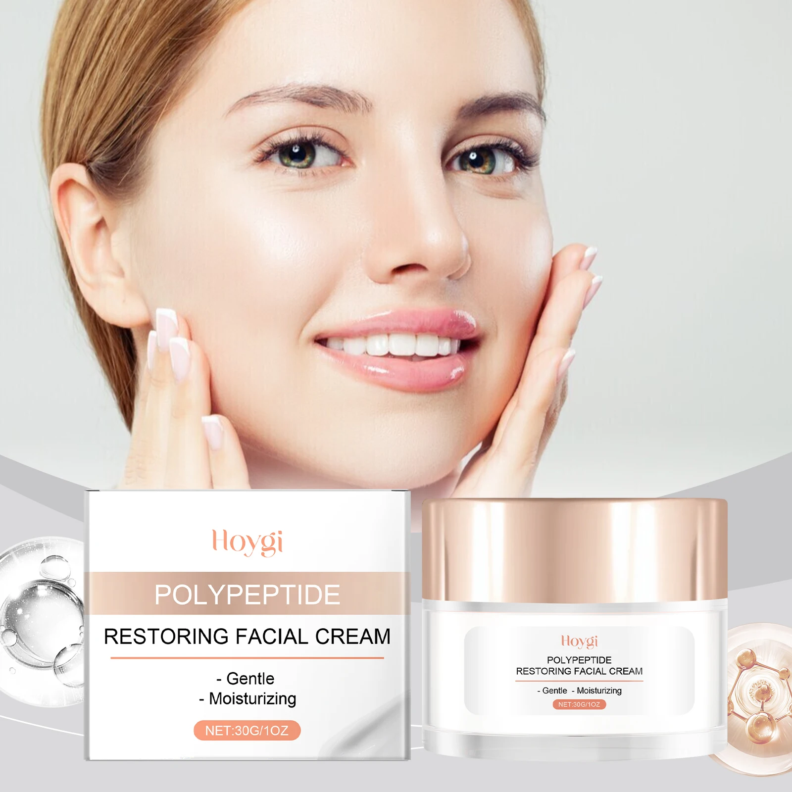 폴리펩타이드 회복 페이셜 크림 – 주름 및 잔주름을 위한 안티에이징 보습제, 깊은 수분 공급, 퍼밍 및 브라이트닝 Cr