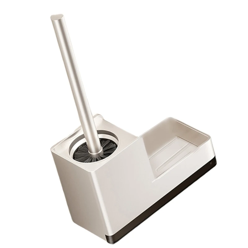 Practical Bathroom Accessory Toilet Brush with Organizing Rack & Drips Tray Toilet Bowl Cleaner Brush with Storage Tray