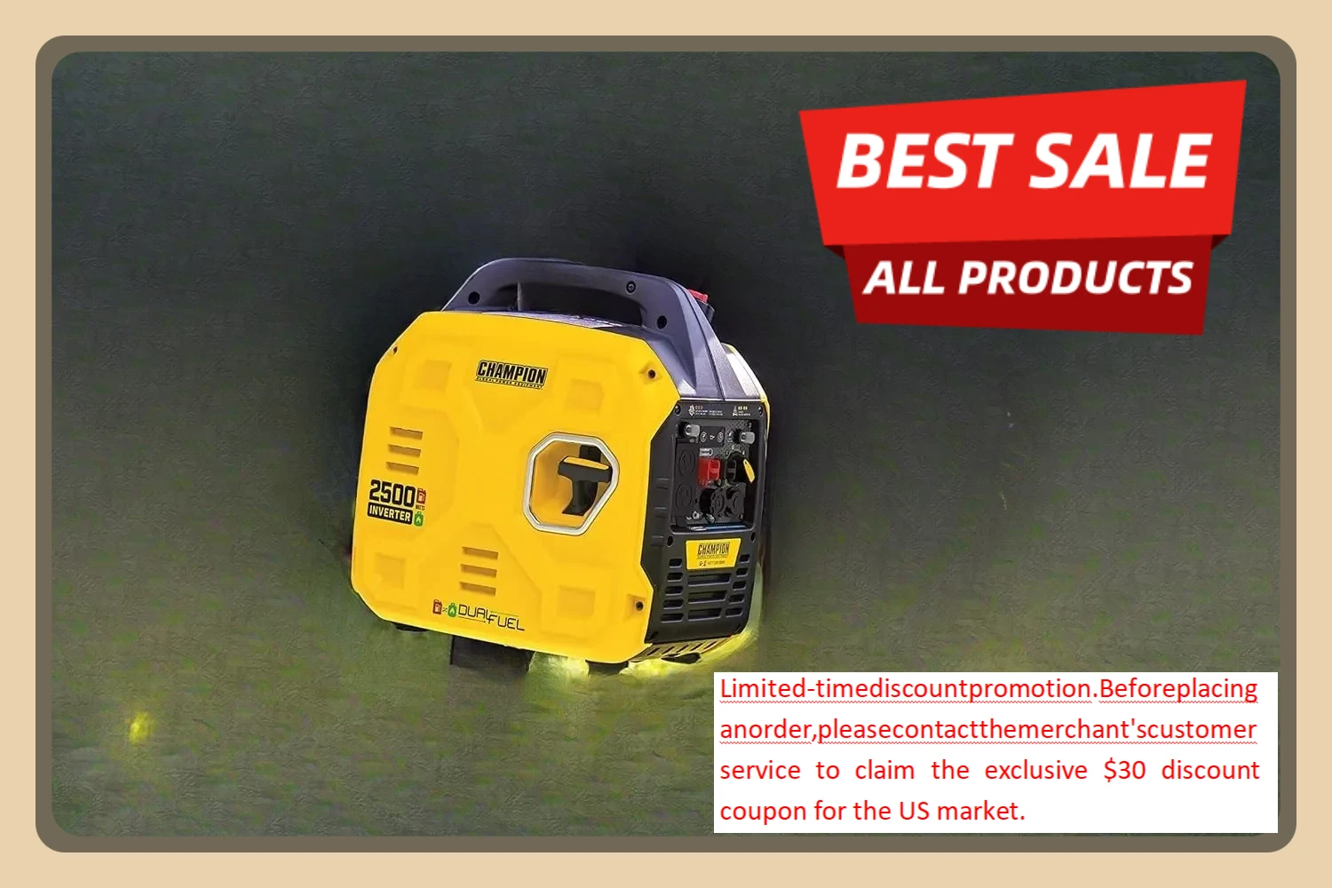 

[XMSJ-Limited Stock, Buy Now!]2500-Watt Dual Fuel Ultralight Portable Inverter Generator with Quiet Technology and CO Shield