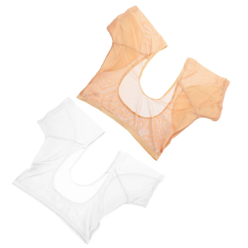 2 قطعة وسادة عرق تحت الإبط للنساء سترة مرنة قابلة للتنفس ملابس آمنة بدون بقع طوال اليوم وسادات عرق تحت الإبط قميص قصير