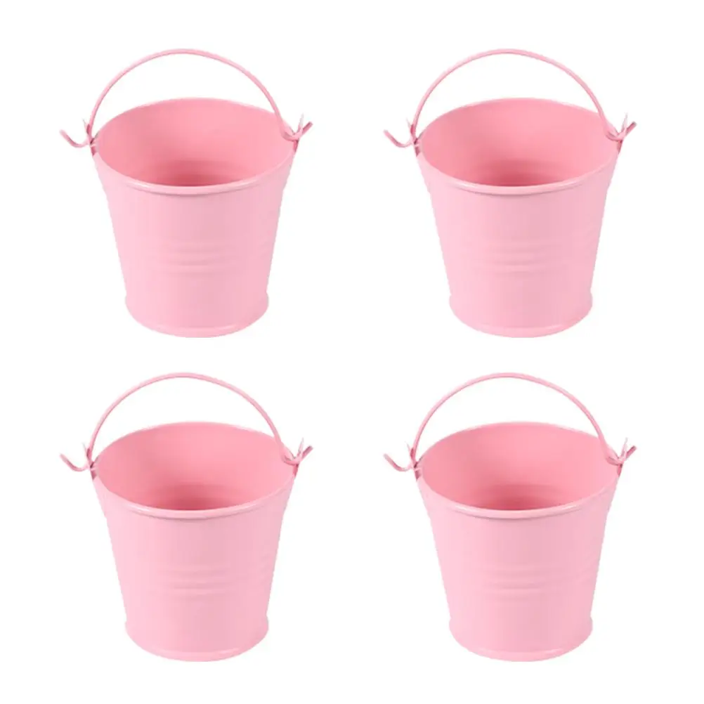 

4 Pcs Mini Bucket Planter Hanging Basket Planters Iron Flower Small Simple Child