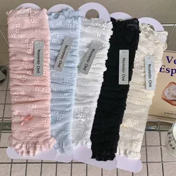 Women's Summer Spring Long Socks Jk Lolita White Bow Lace Pile Pile Calf Socks Harajuku Fashion Kawaii Sweet Style Girls Gift
