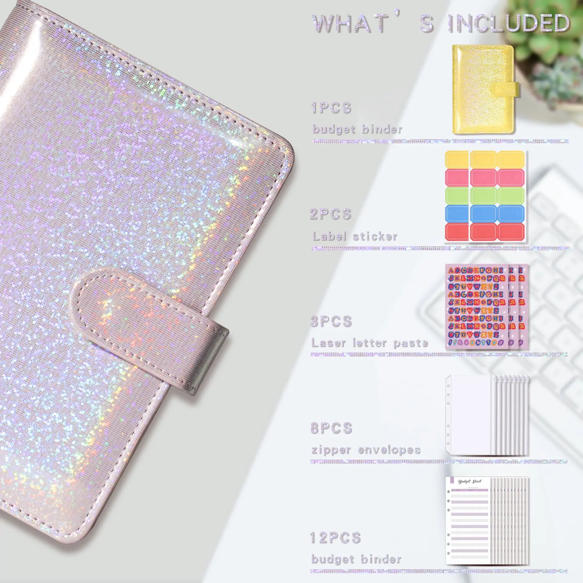 Macaron Glitter Color A6 PU Leather DIY Binder Notebook Covers Diary Books Schedule Paper Covers School Stationery