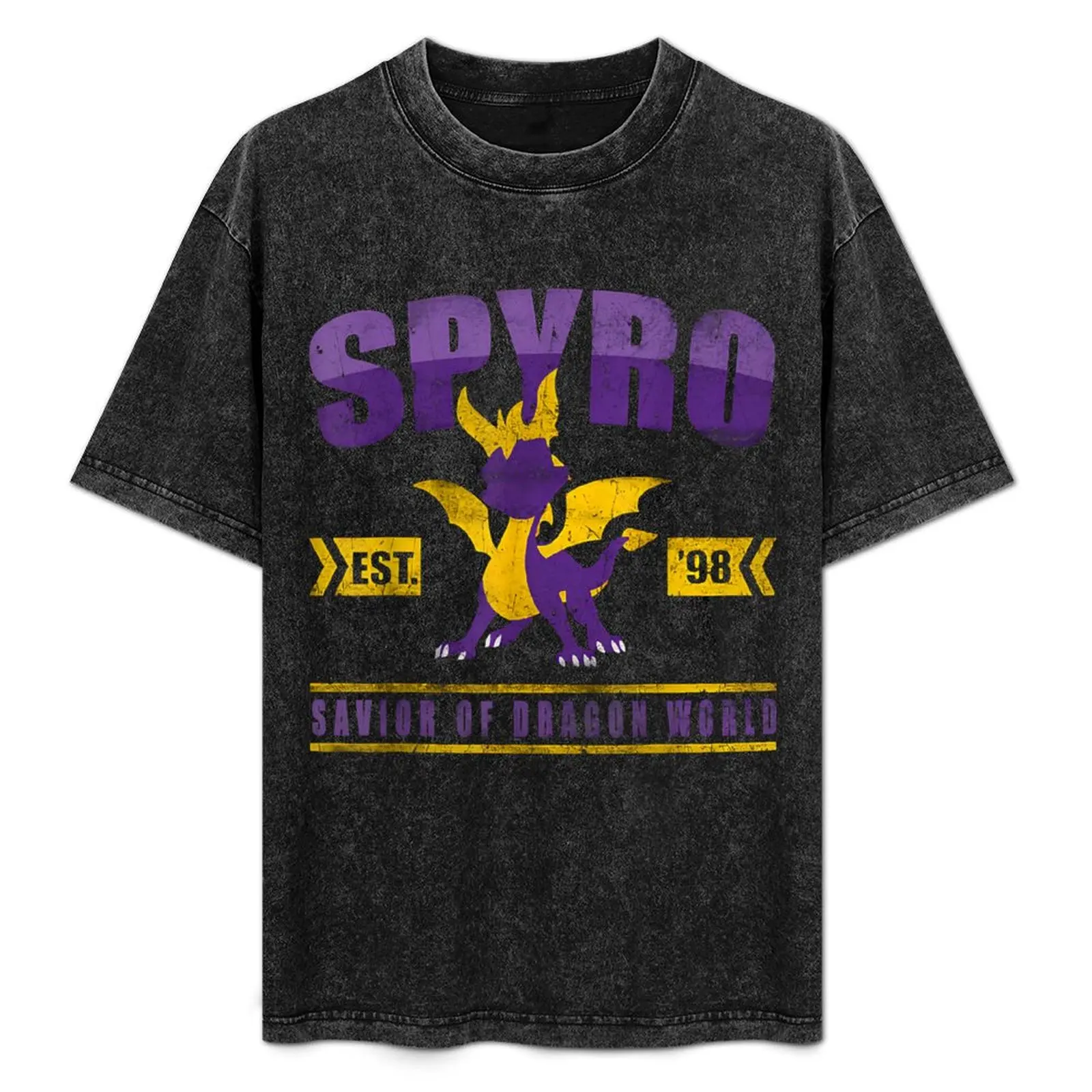 

Love Spyros Retro Playing Videogames Savior Of Dragon World T-Shirt Basic Solid Color Short Sleeve Cotton Top