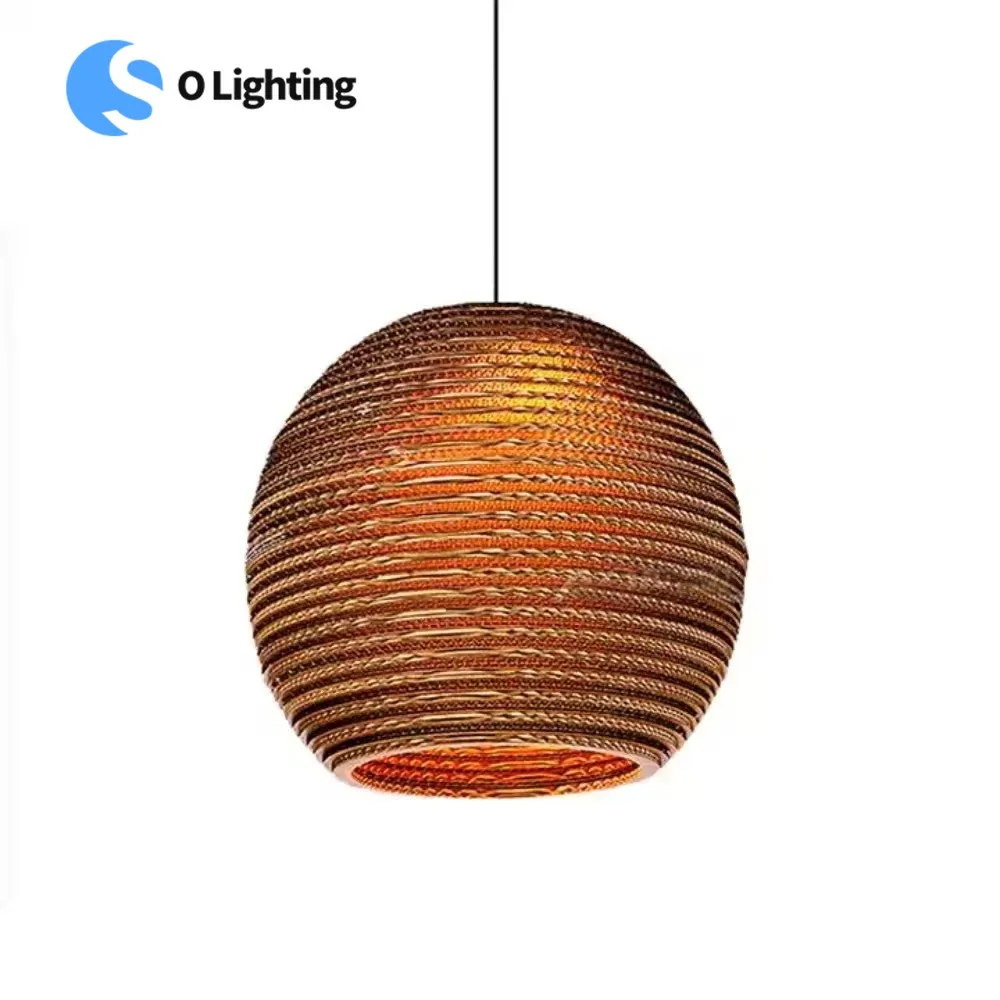 

Modern Light Corrugated Pendant Lights Cardboard Personalized Living Room Dining Room Zhongshan Hanging Lamp Home Decor Lamp