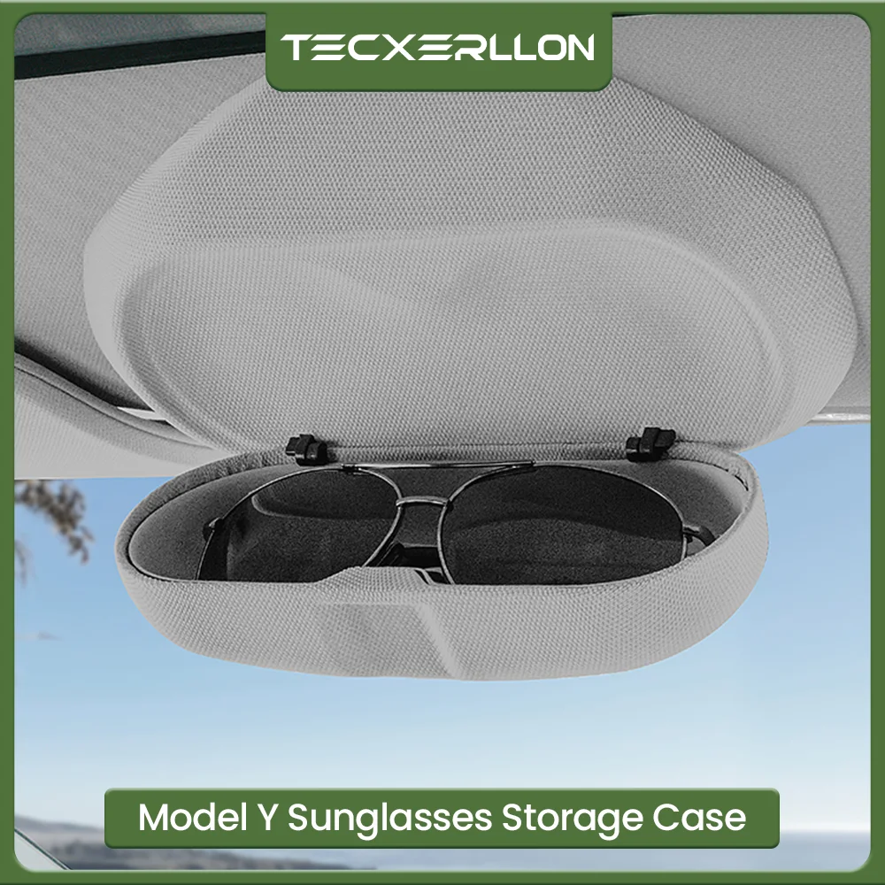 TEMAI is suitable for Tesla Model 3/Y glasses case, sunglasses storage clip, interior modification accessories