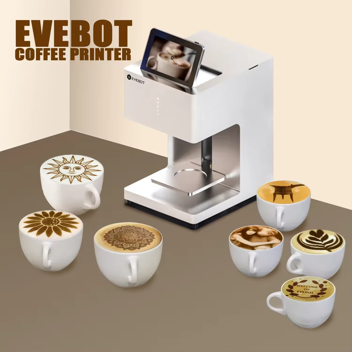 EVEBOT 3D Coffee Printer EB-Pro Edible Food Printer machine edible ink restaurant and hotel equipment latte art machine 2024 new