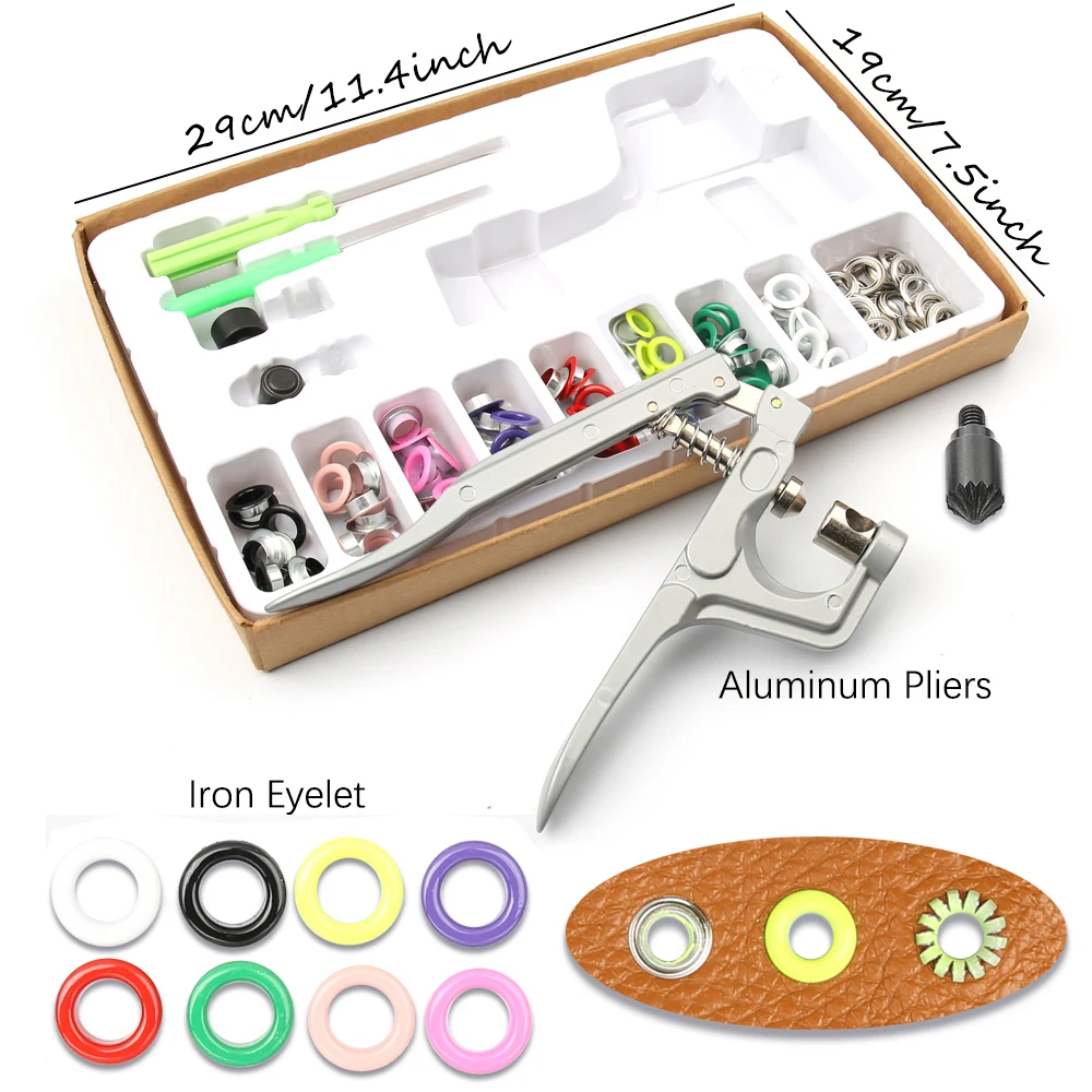 3-10mm Metal Eyelets Grommet Multifunctional Punching Tool DIY Round Rings for Shoes Scrapbooking Leather Craft Tools Kit