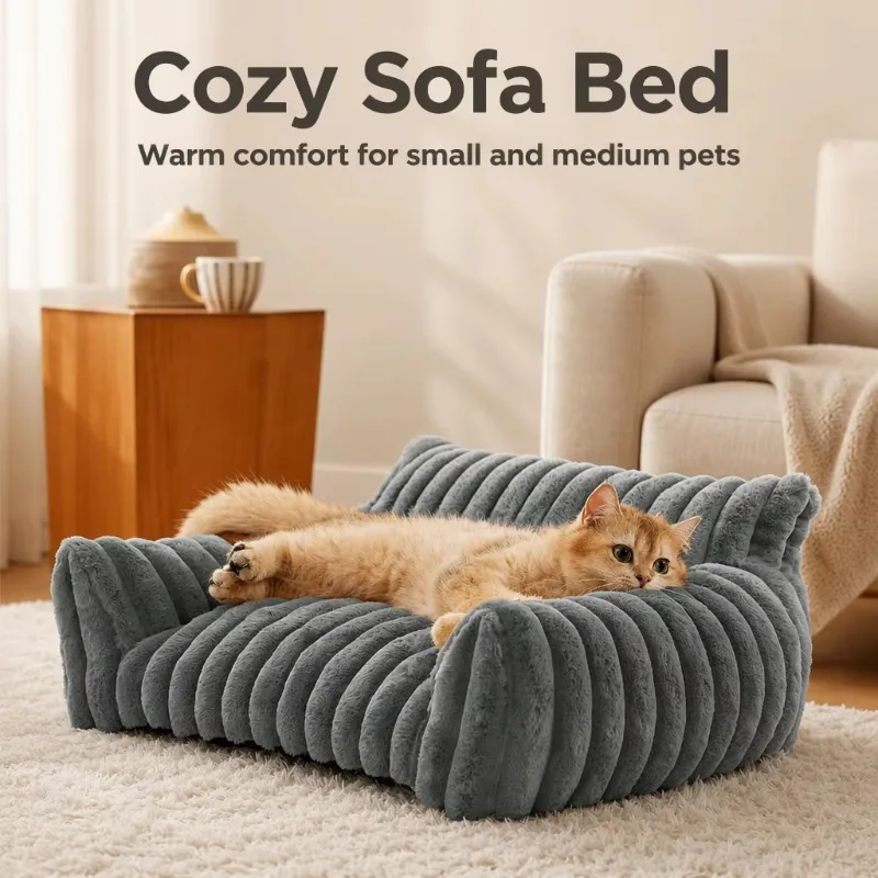 Premium Luxury Pet Bed, Detachable Washable Warm Dog Sofa Bed Pet Couch for Dogs