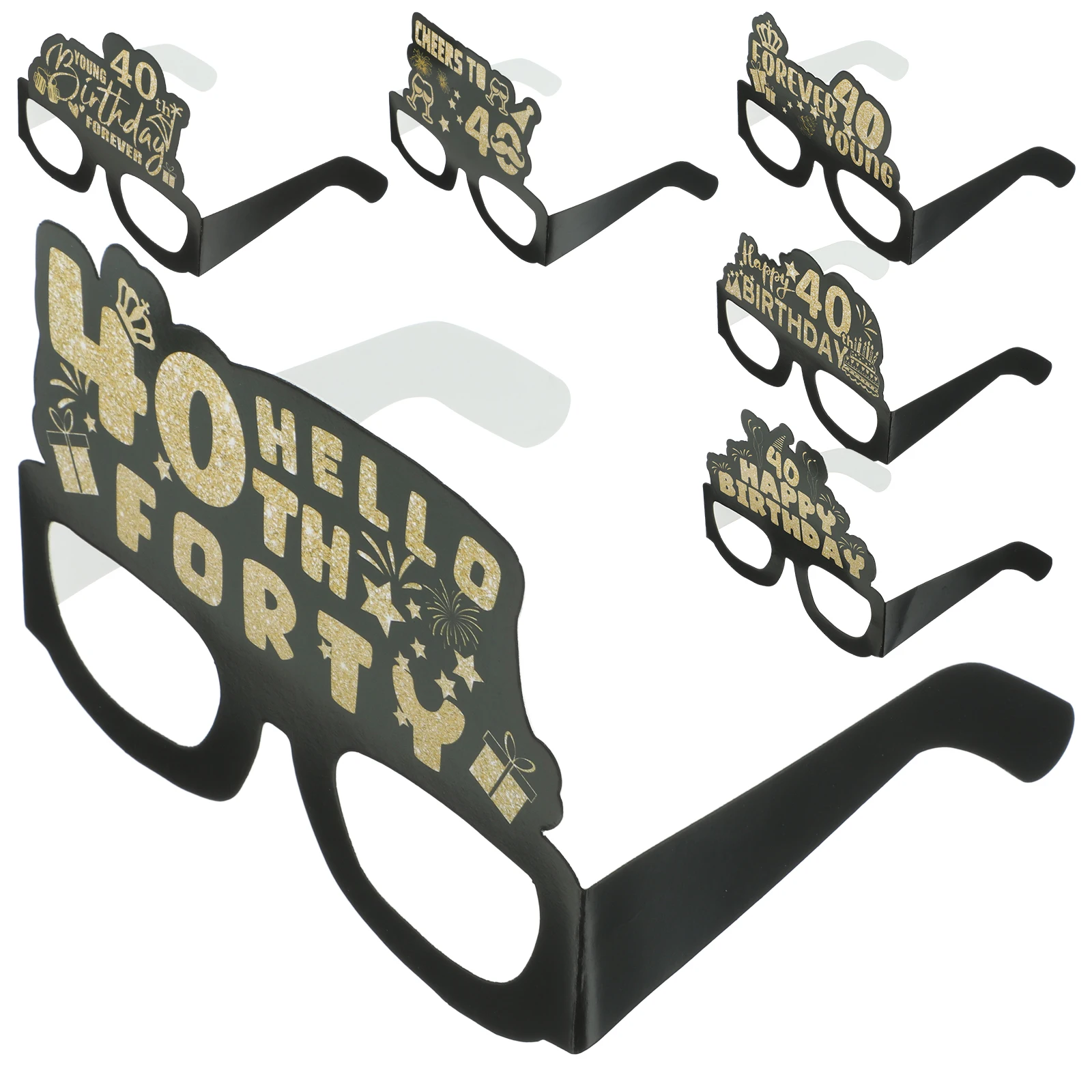 

12 Pcs 3D Paper Glasses Frame for 40th Birthday Photo Booth Props Reusable Party Favor Fun Adult Gifts