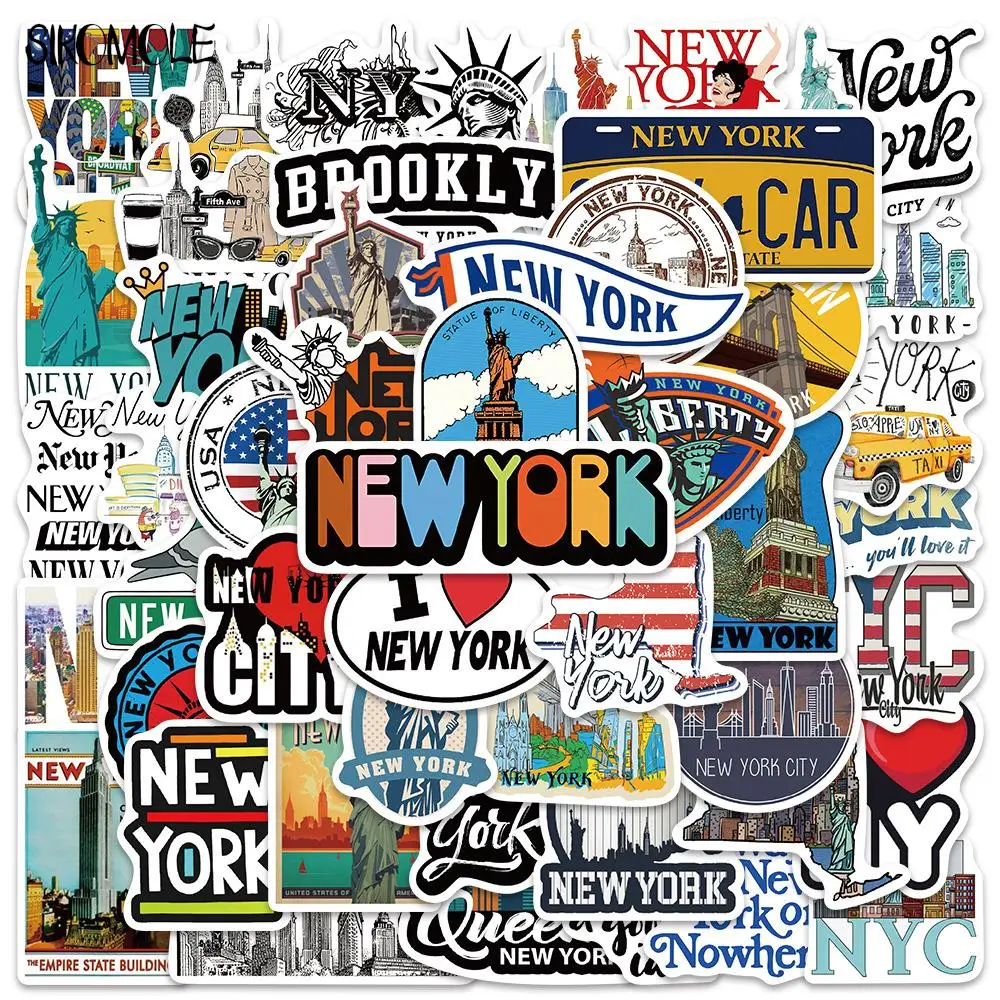 10/30/50PCS Cartoon New York City Signs Graffiti Stickers Kawaii DIY Traveling Luggage Guitar Fridge Laptop Sticker Kid Decals