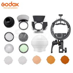 Godox AD100Pro II Flash Accessory AK-R22 Silicone Dome Diffuser Ball AK-R1 Barn Door Snoot Reflector Color Filter Kit S3 Bracket