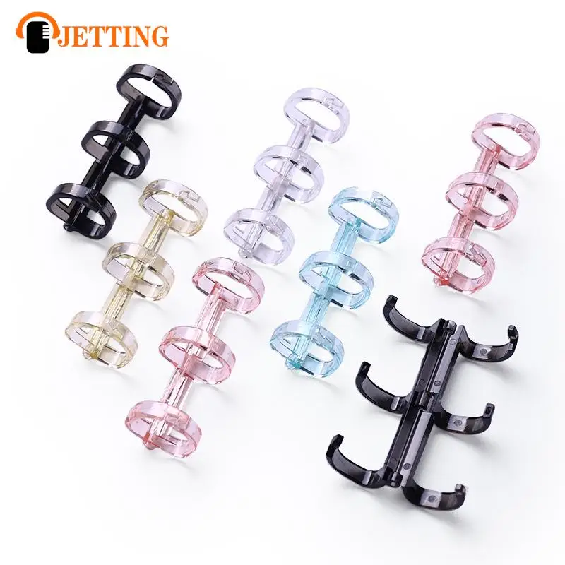 2Pcs Mini Loose Leaf Binder Clips 3 Rings Binding Ring Plastic Binder For Handmade Diary Book Scrapbook Note Book