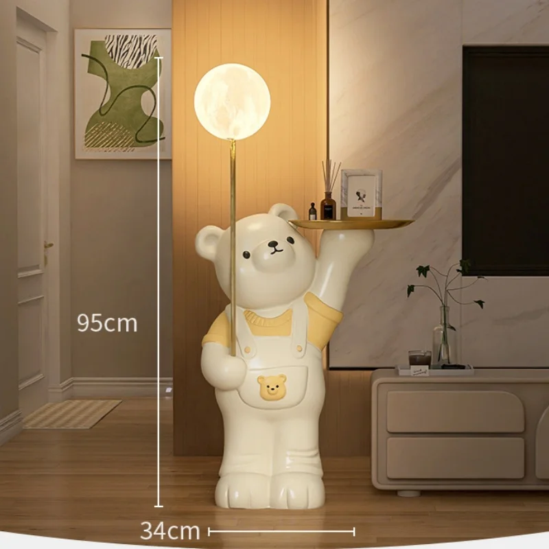 Creative Violent Bear Side A Few Ornaments Living Room Sofa Side Decoration Tea Table Bedroom Bedside Shelf LED Floor Lamp