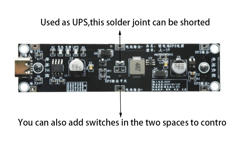 1-5 Stück 18650 Lithium-Batterie-Boost-Modul 5V 9V 12V Lade-UPS Unterbrechungsfreier Schutz Ladeplatine Typ-C mit Batteriehalter – Detail 3