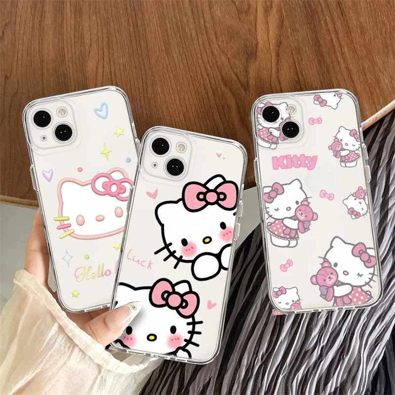 LK40 Hello Kitty Soft Case for Samsung S8 S9 S10 S10E S20 FE S21 Plus S21 Ultra S30 Note 10 20 8 9 M33 M52 M53