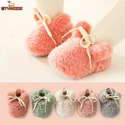 2024 New Winter Slippers Socks Cute Rabbit Anti-slip Home Floor Thicken Cashmere Warm Thermal Baby Shoes for Toddler Newborn