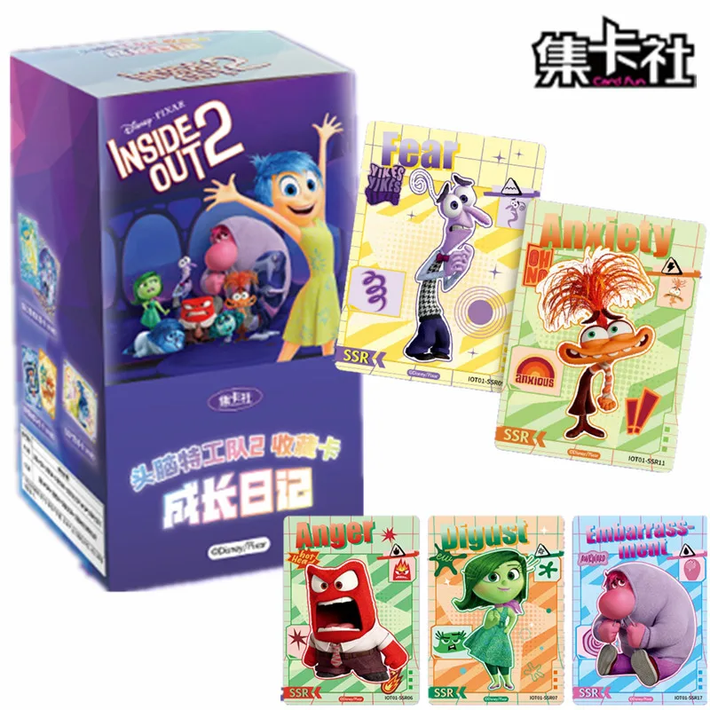 Card Fun Disney Inside Out Card Joy Anger Digust Fear Sadness Birthday Music Cartoon Collectible Emotion Cards Children Toy Gift