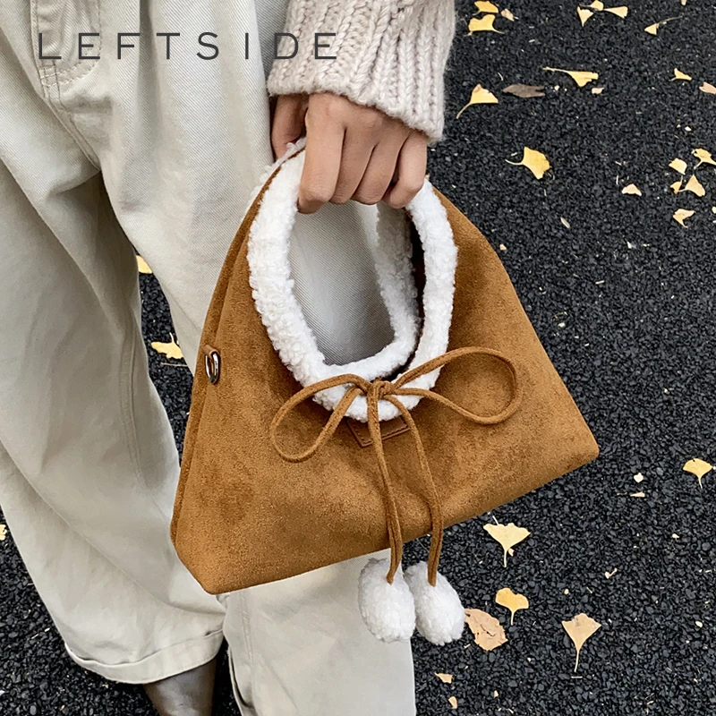 

Левая сторона, модные сумки на плечо для женщин, дизайнерская замшевая сумка через плечо, 2025 год, новейшие роскошные дизайнерские однотонные сумки и кошельки