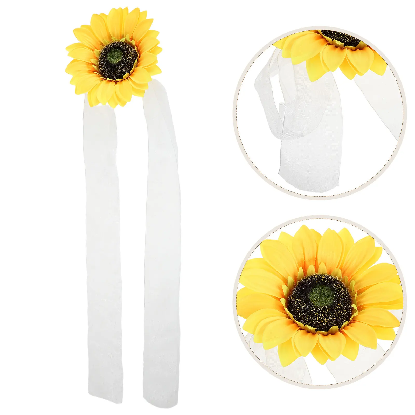 Sunflower Curtain Tiebacks Set of 2 – Farmhouse Rope Drapery Holdbacks for Sheer and Blackout Curtains