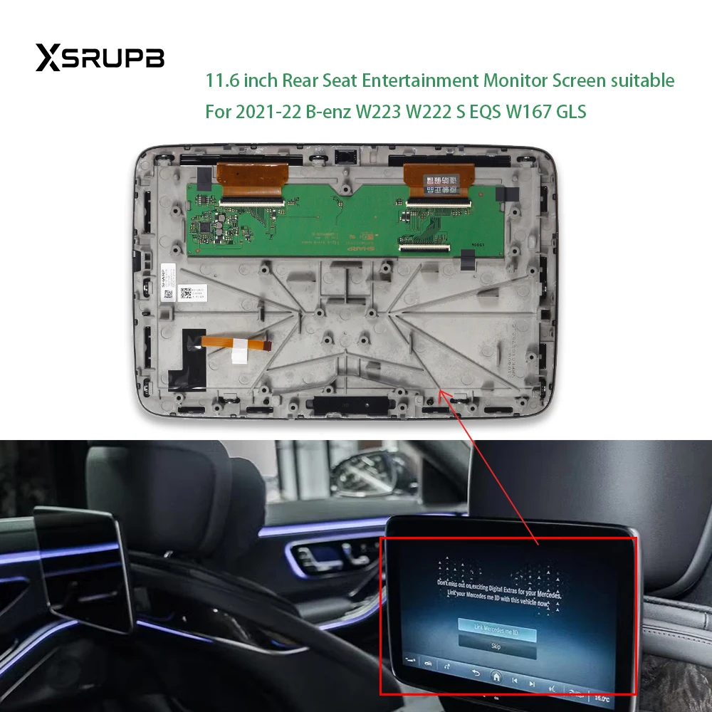 

LS116T5LX01B 11,6-дюймовый ЖК-дисплей для Mercedes Benz W223 W222 S Class 2021 2022, автомобильное заднее сиденье, развлекательный монитор, экран