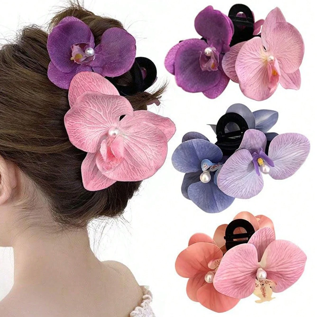 1pc Thai Forest Style Bow Hairpin Temperament Holiday Style Back Of the Head Hair Clip Shark Clip Hair Accessories
